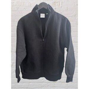 Aritzia Sweat Fleece Cozy Fleece Boyfriend Half Zip in Black  XS